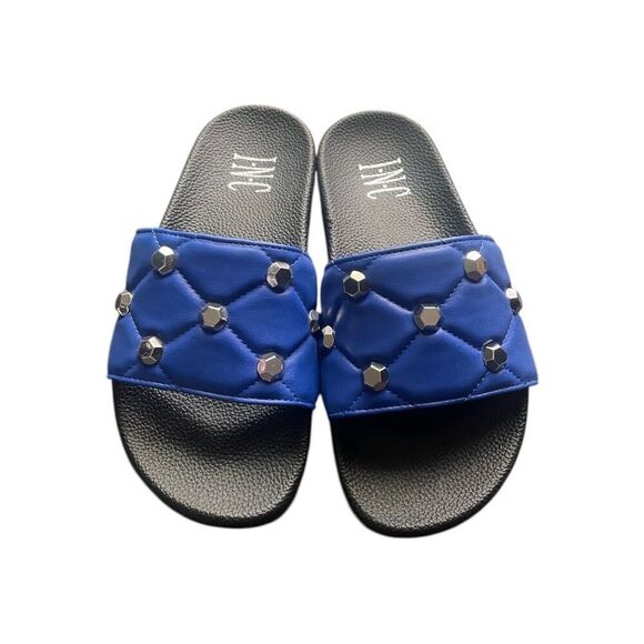 INC international Concepts Women's Peymin Pool Slides Cobalt Blue Slip On Sz 5 - Picture 6 of 8